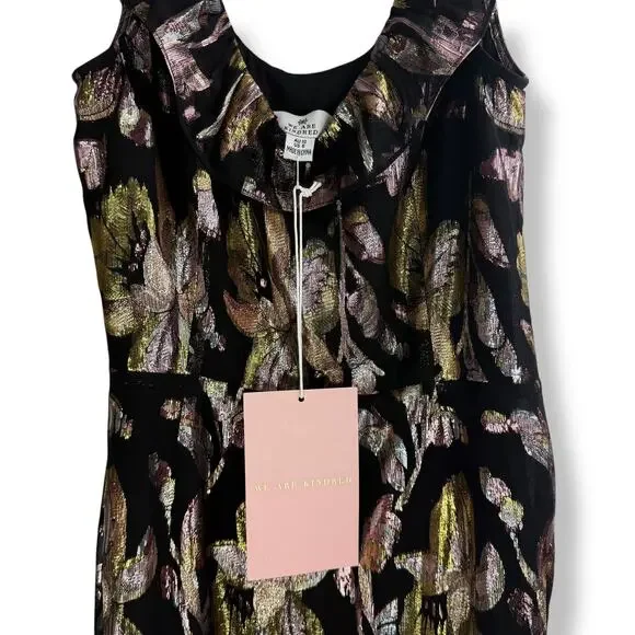 New w/ Tags WE ARE KINDRED silk metallic floral dress HARLOW FLOUNCE gown. - Picture 10 of 17